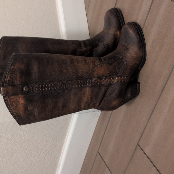 Gianni Bini Dark Brown Leather High Noon boots - Picture 2 of 8